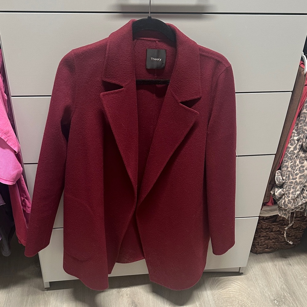 Theory Women's Burgundy peacoat